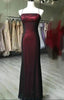 Unique Black And Red Scoop Straps Long Prom Dress, Black And Red Prom Dresses