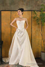 Unique Mermaid Off The Shoulder Ivory Long Wedding Dress With Short Sleeves Brides Dresses