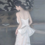 Unique Mermaid Spaghetti Straps Lace Pleats White Ruffles Wedding Dresses