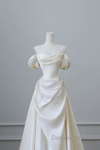 Unique Mermaid Strapless Long Wedding Dress With Short Sleeves Brides Dresses