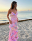 Unique Pink Ruffles Long Prom Dress