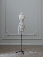 Unique Sheath Spaghetti Straps Silver Wedding Dresses Brides Dresses