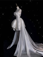 Unique Sheath Strapless Sequin Short White Wedding Dress Brides Dresses
