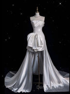 Unique Sheath Strapless Sequin Short White Wedding Dresses Brides Dresses