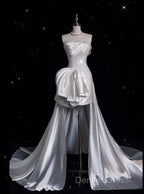Unique Sheath Strapless Sequin Short White Wedding Dress Brides Dresses