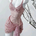 Unique Sheath Straps Sequin Lilac Prom Tight Homecoming Dress 8Th Grad Dance Graduation Dress Short Hoco Dresses