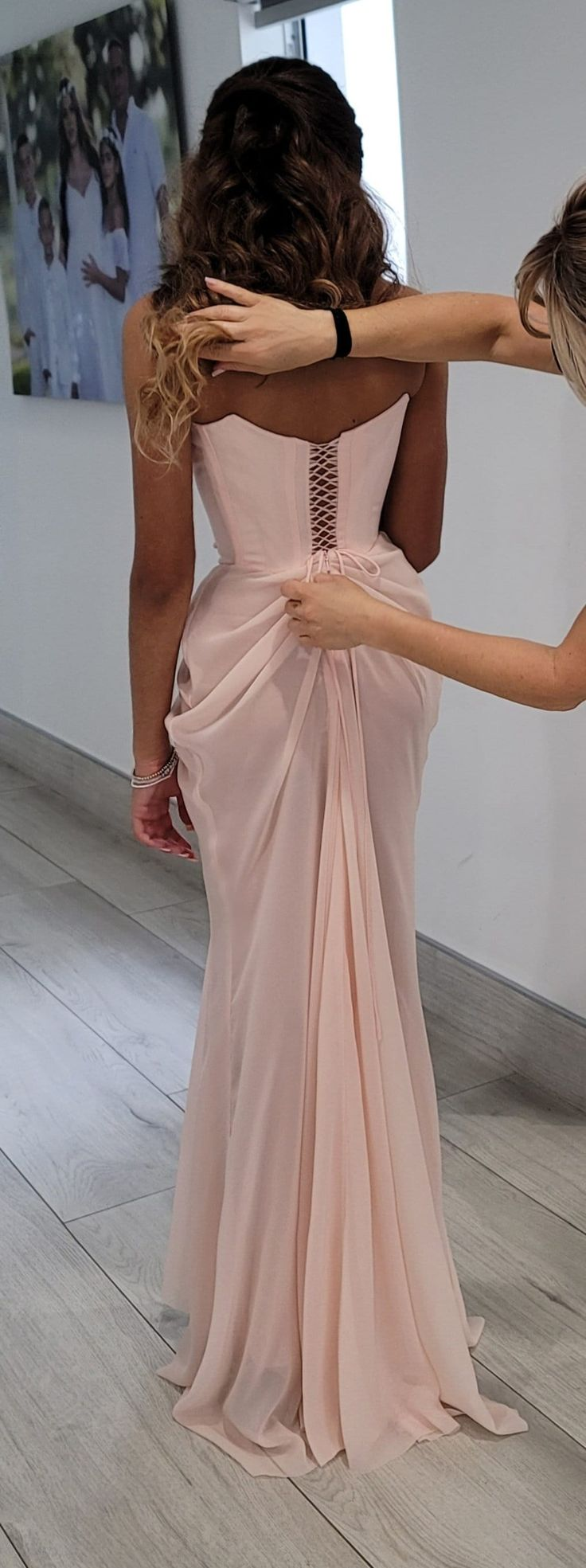 Unique Strapless A Line Pink Prom Dresses