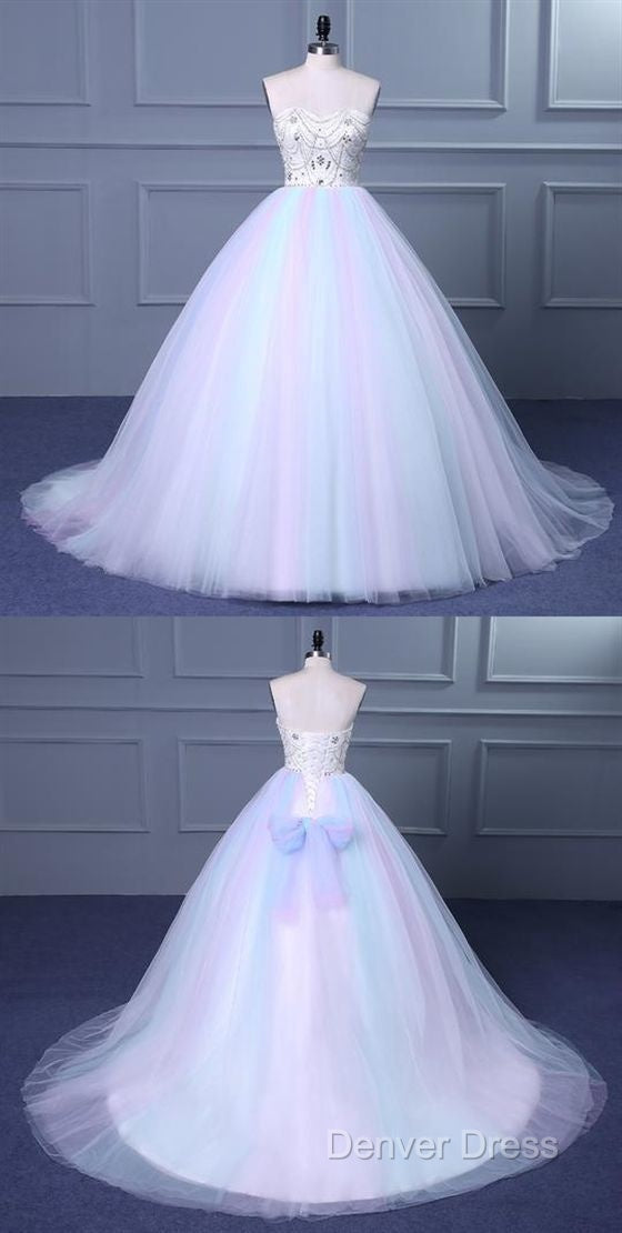 Unique Strapless Sweetheart A Line Wedding Dresses Beaded Bridal Prom Gown Secondary image