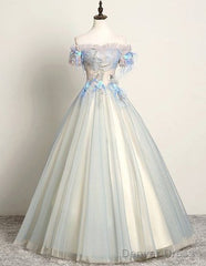 Unique Sweetheart Long Off Shoulder Party Dress, Lace Prom Dress