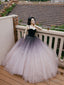 Unique Sweetheart Neck Tulle Long Prom Dress