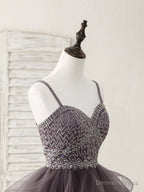 Unique Sweetheart Tulle Beads Short Prom Dress Cute Homecoming Dress