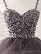 Unique Sweetheart Tulle Beads Short Prom Dress Cute Homecoming Dress