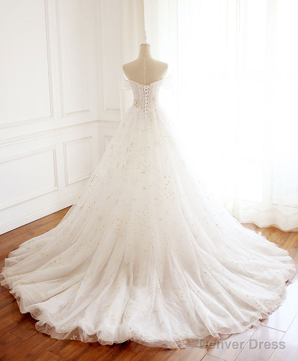 Unique Tulle Lace Long Prom Dress Tulle Lace Prom Dresses