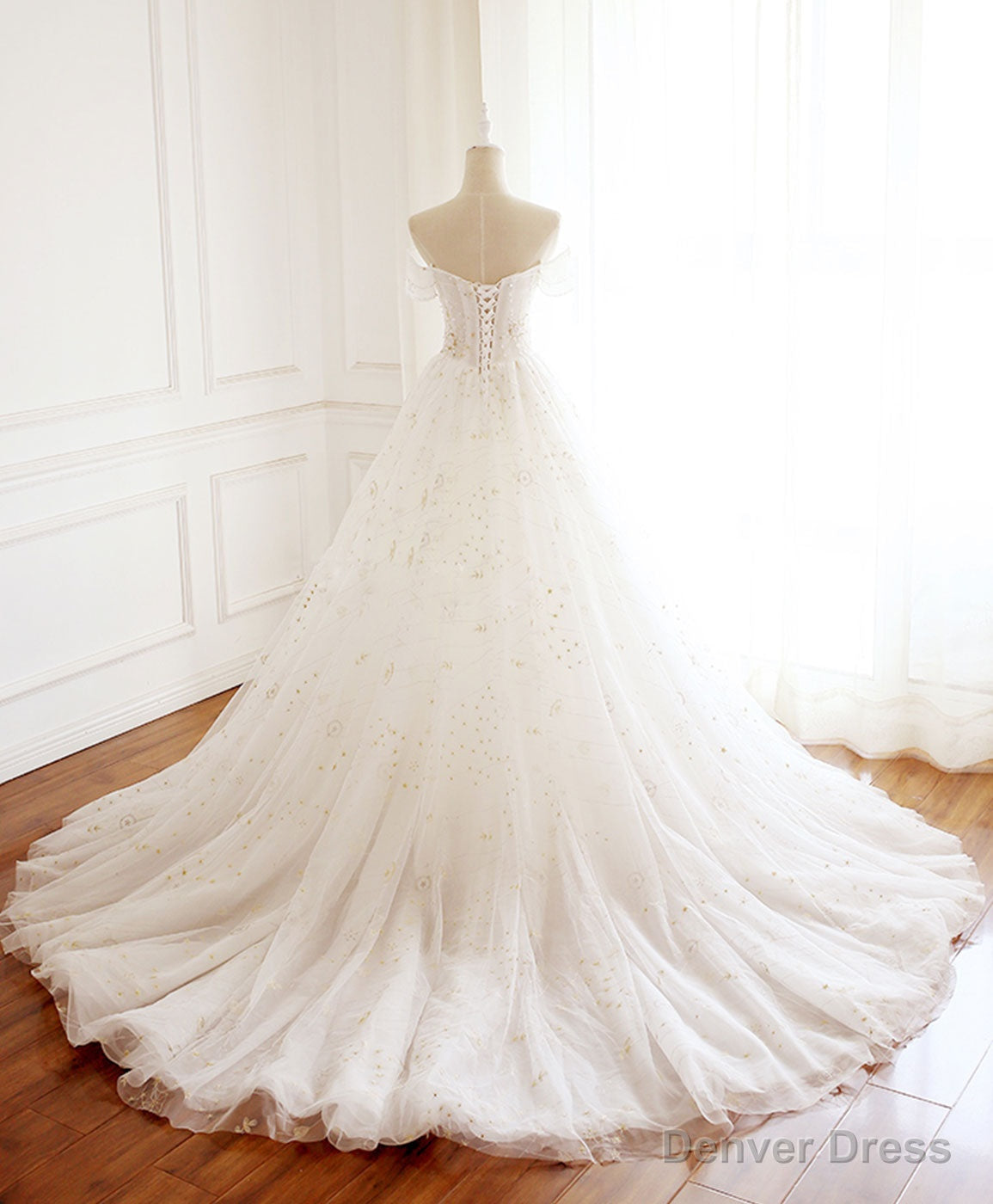 Unique Tulle Lace Long Prom Dress Tulle Lace Prom Dresses