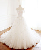 Unique Tulle Lace Long Prom Dress Tulle Lace Prom Dresses