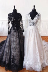 Unique V Neck Lace Tulle Long Prom Dress Lace Evening Dress