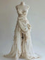 Unique Wedding Dresses Lace Appliques Ruched Bridal Gowns
