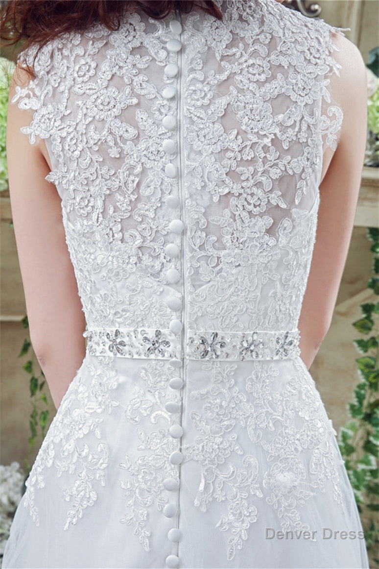 V-Neck A-Line Wedding Dresses