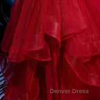 V Neck Burgundy Prom Dress, Wine Red V Neck Prom Dresses