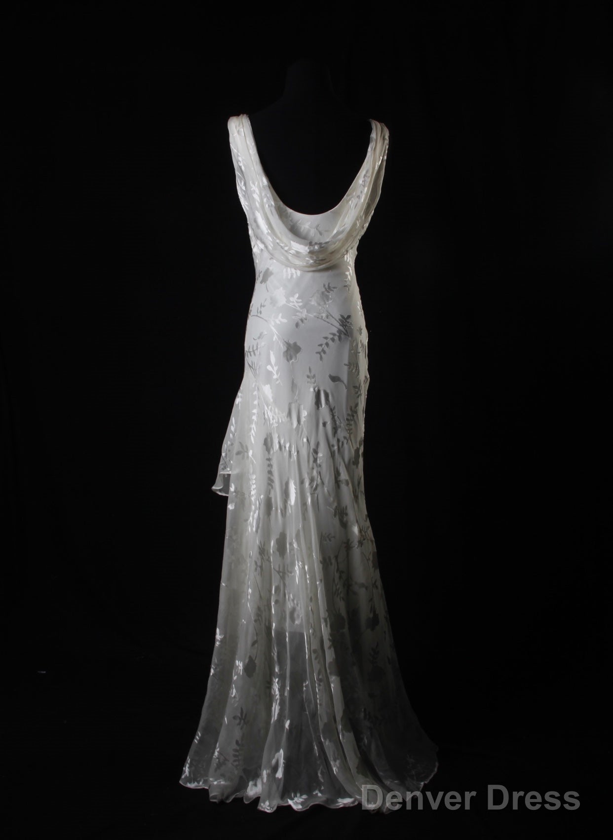 V-Neck Chiffon Beaded Long Prom Dress Simple Mermaid Wedding Dress