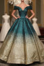 V-Neck Off The Shoulder Sequins Ball Gowns Quinceanera Dresses