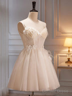 V Neck Short Champagne Prom Dress, Short V Neck Chamapgne Graduation Homecoming Dresses