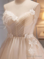 V Neck Short Champagne Prom Dress, Short V Neck Chamapgne Graduation Homecoming Dresses