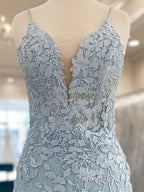 V Neck Short Light Blue Lace Prom Dress, V Neck Blue Lace Short Graduation Homecoming Dresses