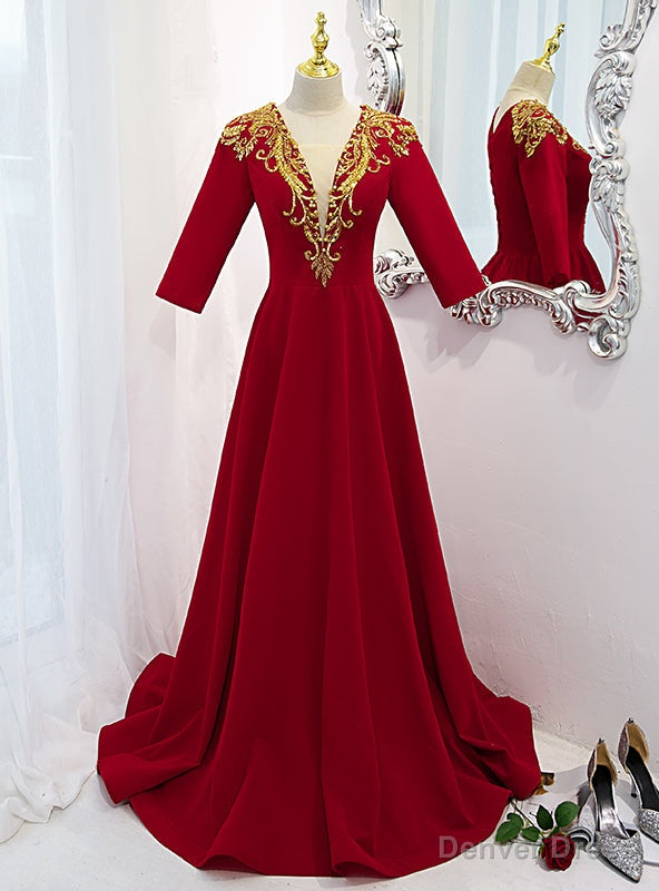 V Neck Short Sleeve Beading Sequins Prom Dresses