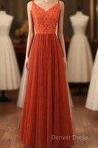V Neck Sienna Lace Top Bridesmaid Dresses