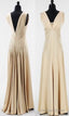 V Neck Sleeveless Party Dress 拢卢 Long Prom Dress