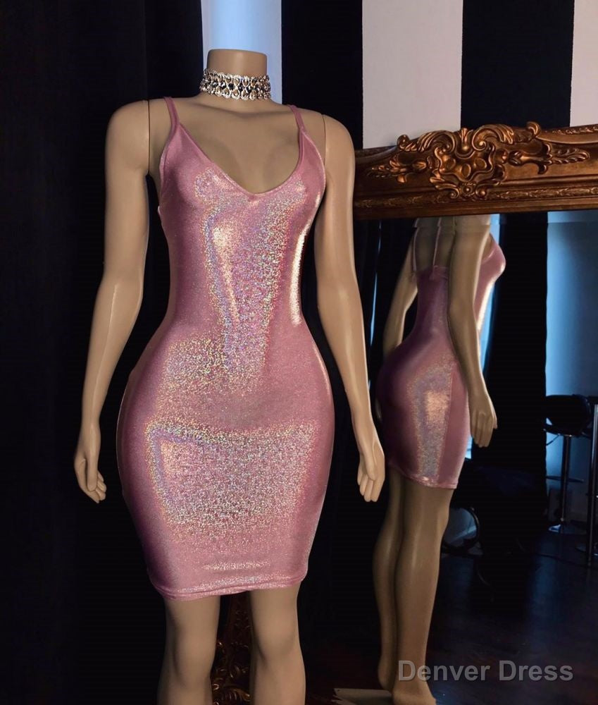 V-neck Spaghetti Shinning Mini Homecoming Dresses Secondary image