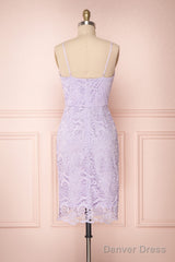 V-Neck Spaghetti Straps Lace Short Bridesmaids Dresses