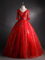 V Neck Tulle Sequins Short Sleeve Quinceanera Dresses