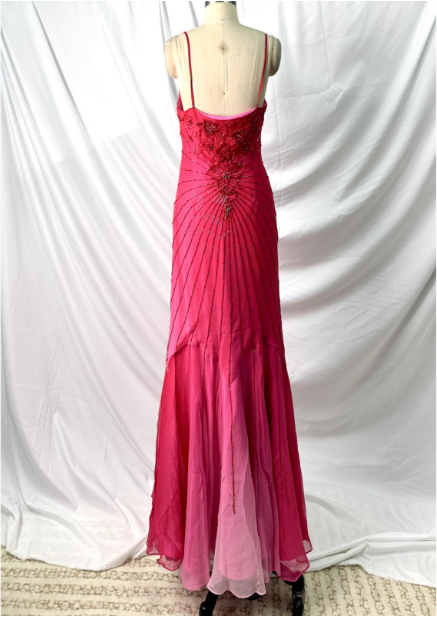 Vibrant Mermaid Thin Strap V-Neck Beaded Chiffon Long Prom Dresses Evening Dresses Secondary image