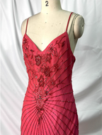 Vibrant Mermaid Thin Strap V-Neck Beaded Chiffon Long Prom Dresses Evening Dresses