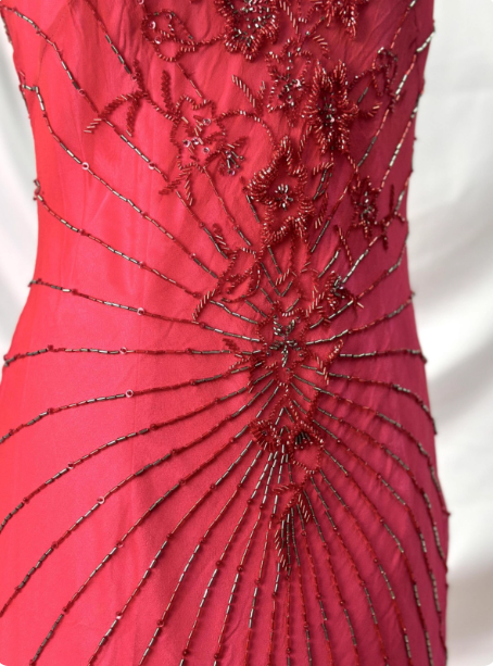 Vibrant Mermaid Thin Strap V-Neck Beaded Chiffon Long Prom Dresses Evening Dresses
