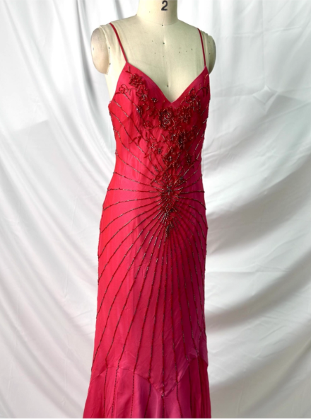 Vibrant Mermaid Thin Strap V-Neck Beaded Chiffon Long Prom Dresses Evening Dresses