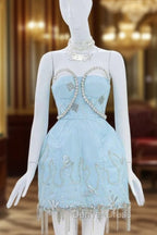 Vintage A Line Blue Homecoming Dresses 18Th Birthday Outfits
