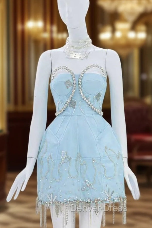Vintage A Line Blue Homecoming Dresses 18Th Birthday Outfits