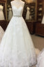 Vintage A Line Cap Sleeves Crystal Beaded Sashes Wedding Lace Dresses