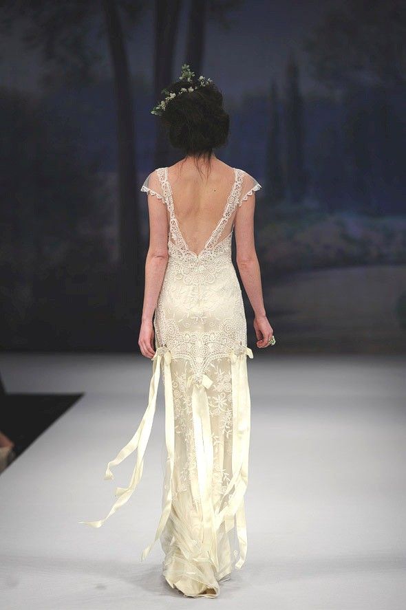 Vintage A Line Small Flying Sleeves Lace Satin Long Prom Dress