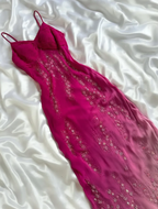 Vintage A Line Spaghetti Strap Exquisite Beaded Ombre Chiffon Prom Dress Wedding Guest Dresses