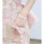 Vintage A Line Strapless Prom Dress Pink Prom Dresses