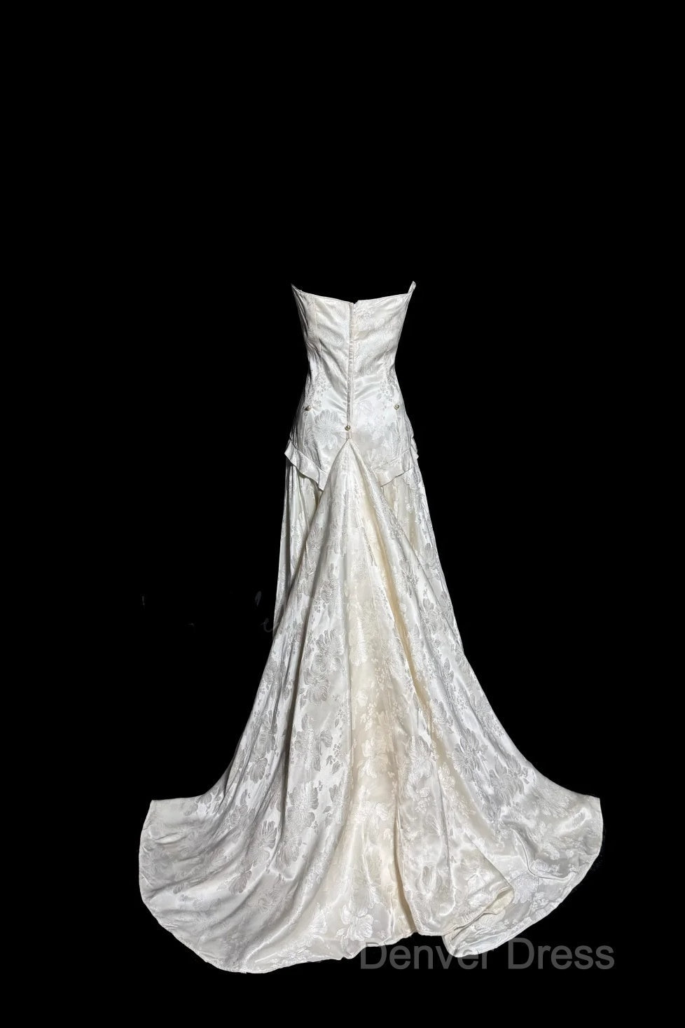 Vintage A Line Strapless White Lace Prom Gowns Fairy Prom Dresses