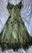 Vintage A Line Straps Green Prom Dresses 22th Birthday Outfit