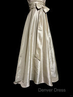 Vintage A Line V Neckline Champagne Lace Prom Gowns Fairy Prom Dresses