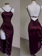 Vintage Backless Ruffle Asymmetrical Midi Length Prom Dresses