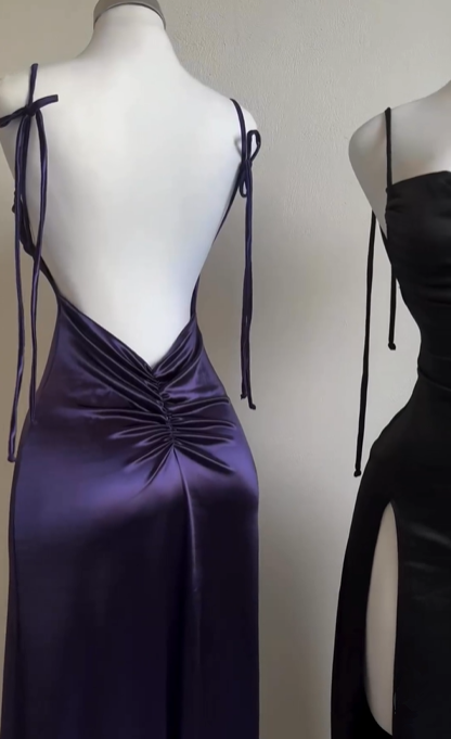 Vintage Backless Ruffle Asymmetrical Midi Length Prom Dresses