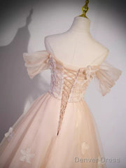 Vintage Ball Gown Off The Shoulder Tulle Long Prom Dress Formal Dresses